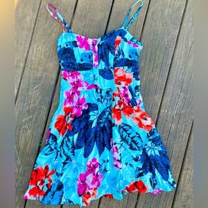 Hawaiian Floral Mini Dress